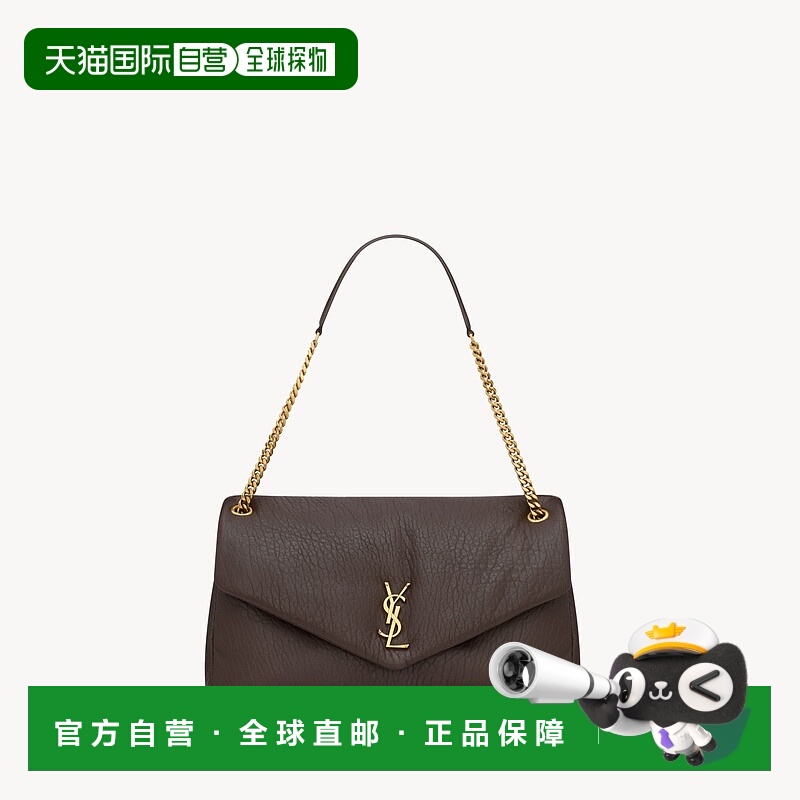 自营欧洲直邮YSL圣罗兰 CALYPSO系列女士阿拉比卡棕羊皮磁吸扣大