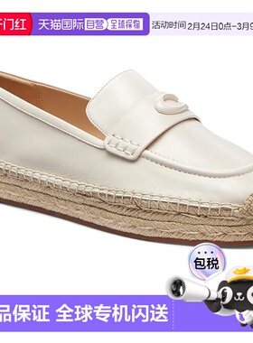 1h可退 香港直邮Coach 蔻驰 女士 Camilla 皮质麻底鞋  舒适时尚