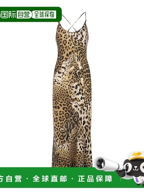 香港直邮Roberto Cavalli 豹纹印花连衣裙 SKT1664QG340