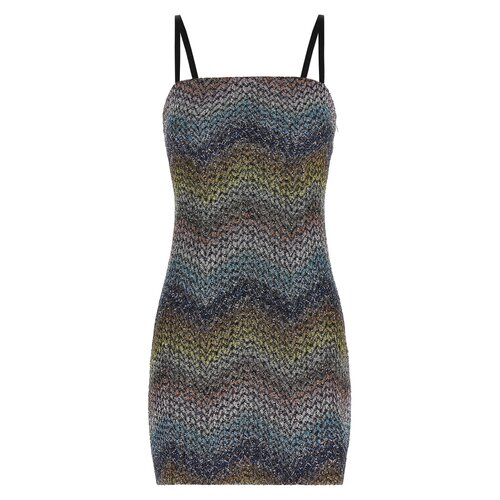 1h可退 香港直邮MISSONI 米索尼 女士 金银锦缎粘胶纤维连衣裙 DS