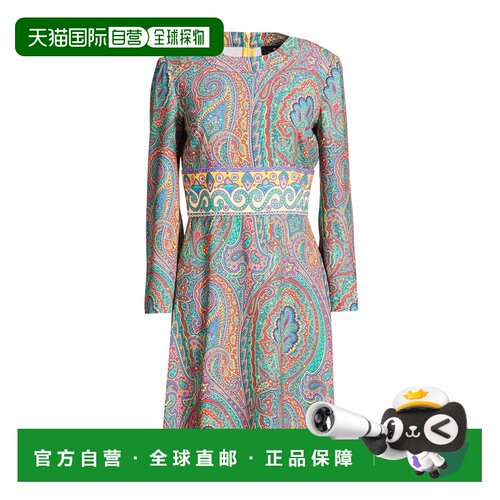 香港直邮Etro 艾特罗 女士 短款连衣裙 green绿色 舒适时尚
