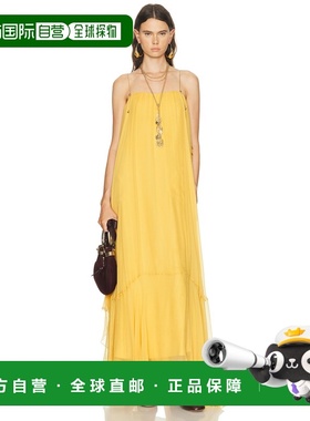 1h可退 香港直邮Chloe 蔻依 女士 真丝薄稠礼服 26SRO13 yellow黄