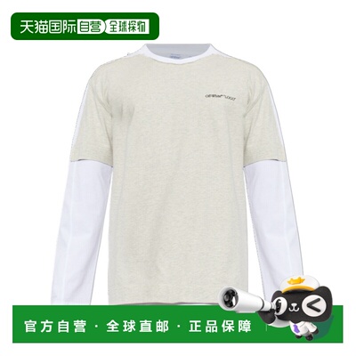 香港直邮OFF-WHITE 男士T恤 2FB00565TW064 AW2026 白色 长袖T恤