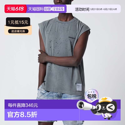 1h可退 香港直邮Satisfy 男士 MothTech perforations 褪色设计黑