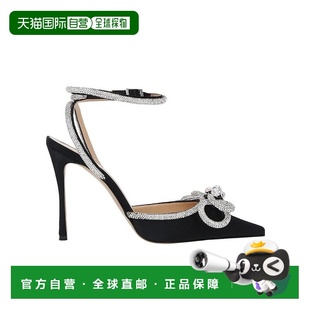 香港直邮Mach&Mach 0235SILKSATINBLACK 徽标高跟鞋