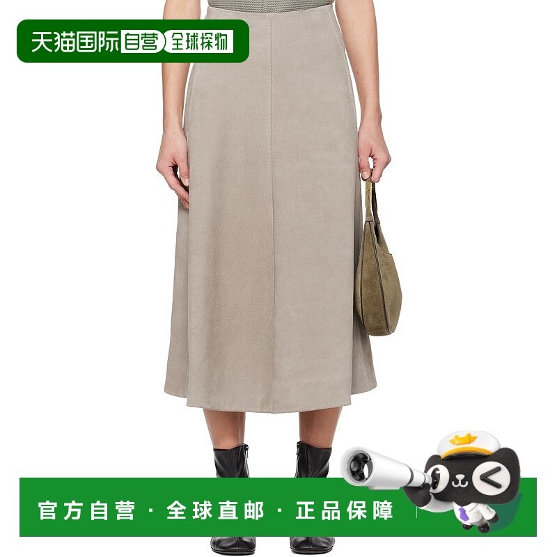 1h可退 香港直邮Rier 女士 灰色 Crust Suede 半身裙 LTH5CRT