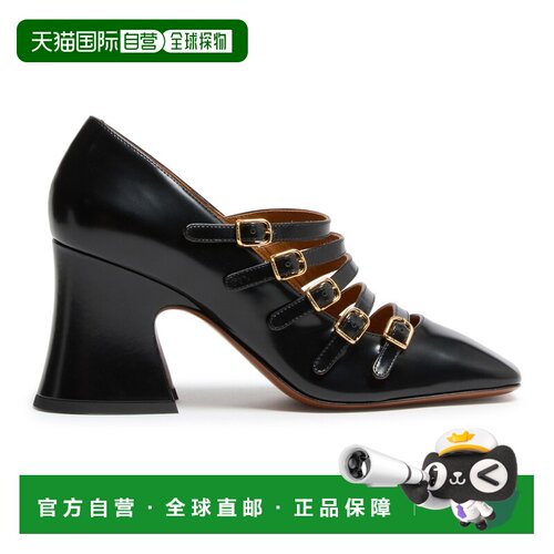 自营欧洲直邮CHLOE蔻依 Janis女士黑色漆皮方头高跟鞋单鞋