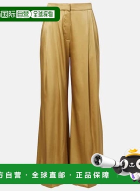 1h可退 香港直邮Nina Ricci 莲娜丽姿 女士 真丝混纺缎面阔腿裤