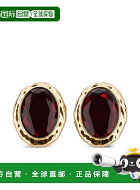 1h可退 香港直邮Self-Portrait 女士 锤痕金色红色耳环 RS26600ER