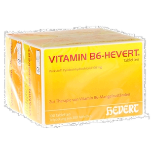 欧洲直邮德国药房HEVERT维B6维生素B6缺乏症100mg片200粒半胱氨酸