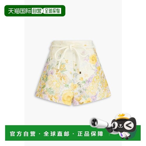 1h可退 香港直邮ZIMMERMANN 女士 印花亚麻短裤 3568AS242CITRUSG