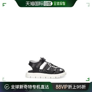 香港直邮Moschino 童鞋 男童Logo印花泰迪熊贴片皮革凉鞋 莫斯奇诺