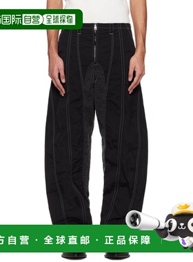 1h可退 香港直邮Mugler 穆勒 男士 黑色 Stitched Parachute 长裤