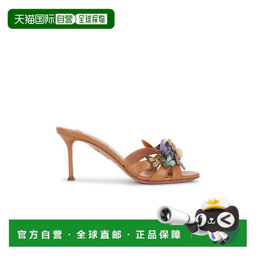 香港直邮AQUAZZURA/Papillon 75女士穆勒鞋 支付后1h可退