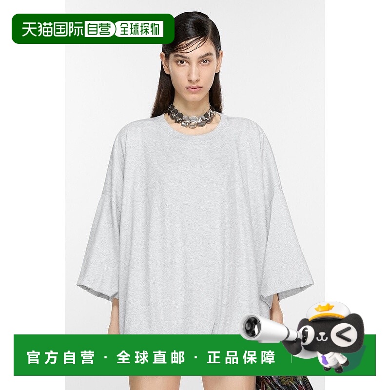 自营欧洲直邮Acne Studios  SS25女士灰色棉T恤