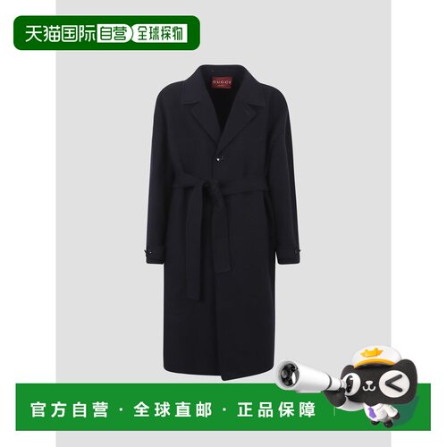 1h可退 香港直邮Gucci 古驰 男士 系带中长款大衣 827161Z8B04