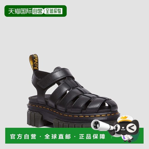 自营欧洲直邮DrMartens马丁大夫 Ricki Fisherman女士黑色厚底凉