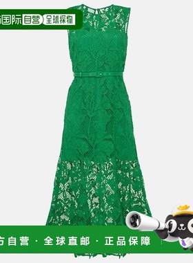 1h可退 香港直邮Self-Portrait 女士 蕾丝中长连衣裙 green绿色