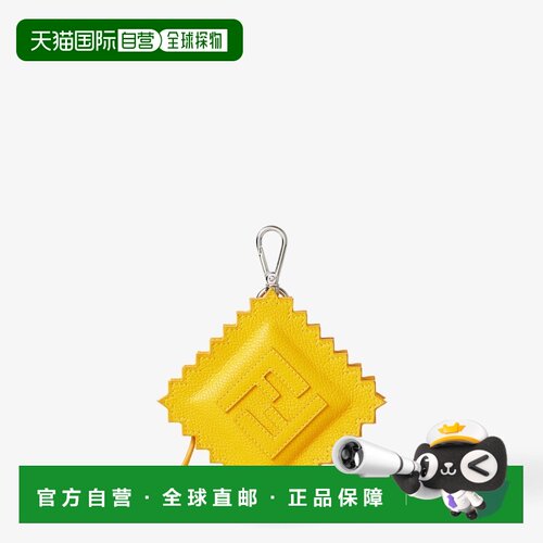 自营欧洲直邮Fendi芬迪 Ravioli男士黄色皮革包饰