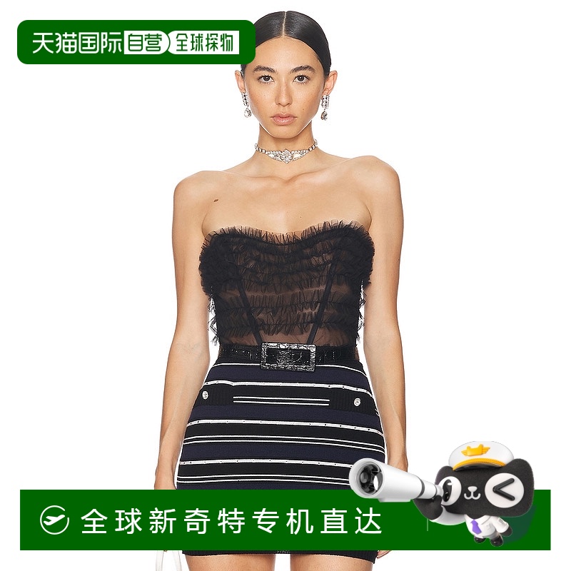 1h可退 香港直邮ALESSANDRA RICH 亚历山德拉.瑞秋 女士 褶皱薄纱