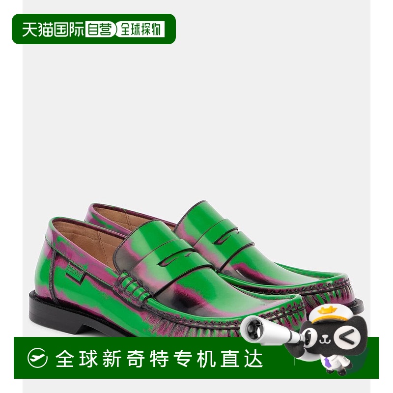 1h可退 香港直邮LOEWE 罗意威 女士 Campo 皮质乐福鞋 colorful花