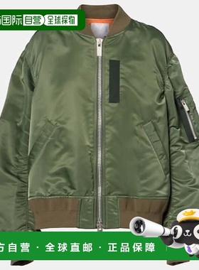 香港直邮Sacai 女士 高科技斜纹布短夹克 green绿色 舒适时尚