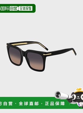 自营欧洲直邮HUGO BOSS雨果BOSS BLACK 带金色金属饰边黑色醋酸纤