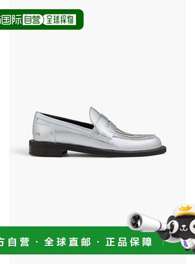 香港直邮J.W. Anderson 女士 嵌花金属感皮质乐福鞋 ANW40063A172