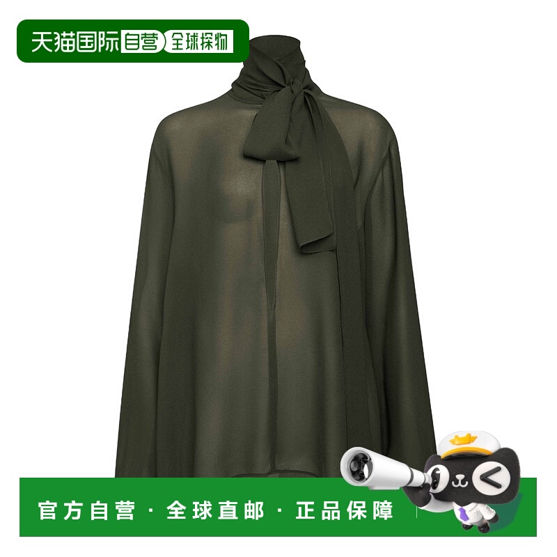 香港直邮Alaia 乔其纱围巾衬衫 AA9C0962T666A