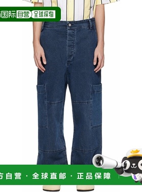 香港直邮Jacquemus 男士 蓝色 The Carre de-Nîmes Denim 工装裤