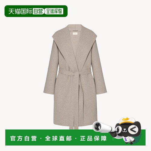 自营欧洲直邮THE ROW Cicero女士浅灰色羊绒大衣