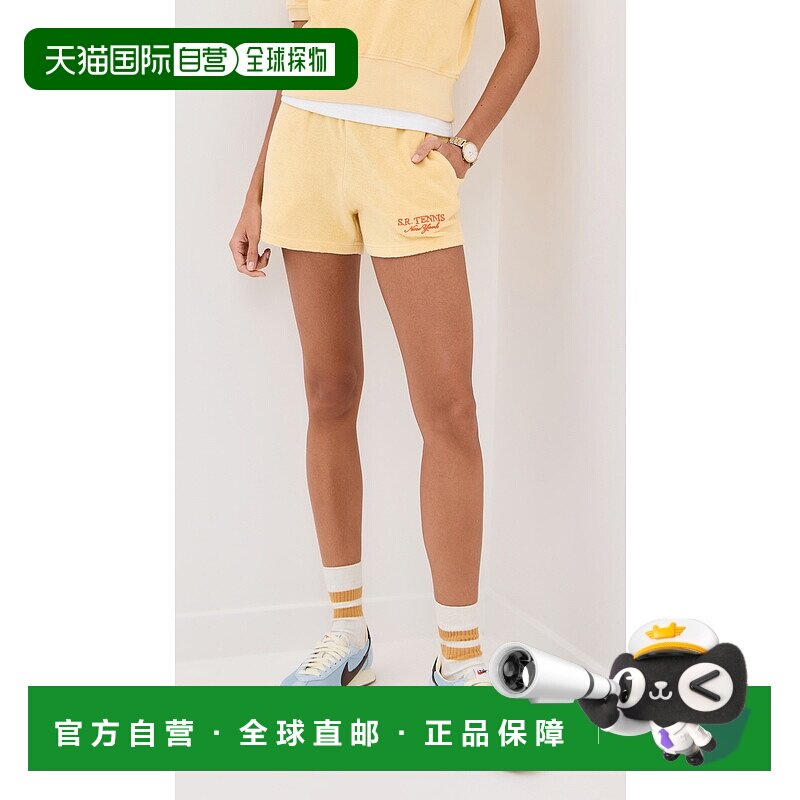 1h可退 香港直邮SPORTY & RICH 女士 SR 运动厚绒布短裤