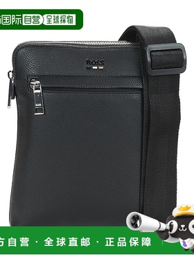 欧洲直邮BOSS 男士 RAY S ZIP ENV 黑色 斜挎包单肩包