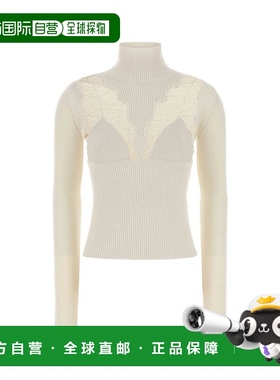 香港直邮Blumarine 蓝色情人 女士 米白色羊毛混纺毛衣 2M620A