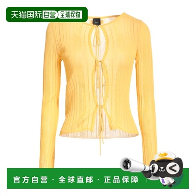香港直邮Pinko 品高 女士 针织开衫 yellow黄色 舒适时尚
