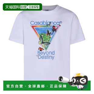 香港直邮Casablanca 男士 白色棉质T恤 男装MSP26JTS00116