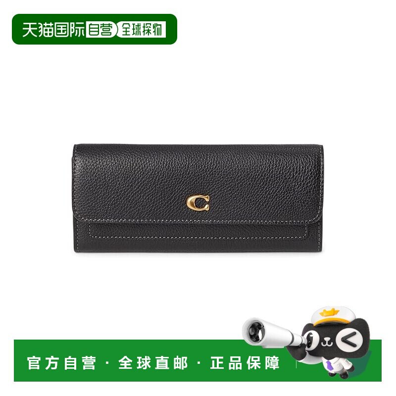 美国直邮Coach 蔻驰 女士 Mila 长款翻盖钱包 black黑色 舒适时尚