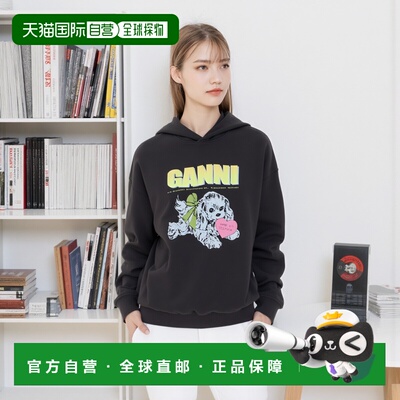 香港直邮GANNI 甘尼 女士 ISOLI 有机棉连帽衫 T4360卫衣