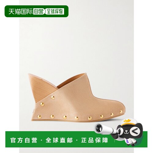 1h可退 Balmain 巴尔曼 女士 绒面革坡跟木屐 HN1UR270LCTA女鞋