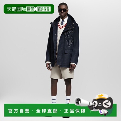 自营1h可退 欧洲直邮LV路易威登 Preppy系列男士深蓝色聚酯纤维lo