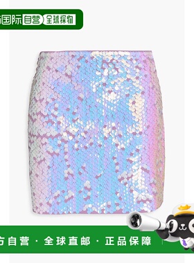 香港直邮Maje 女士 珠片薄纱迷你半身裙 MFPJU01257PARME