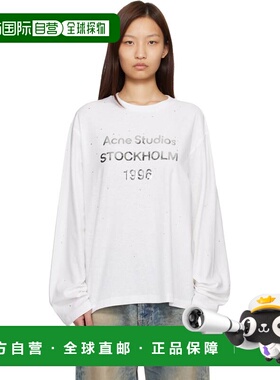 1h可退 香港直邮Acne Studios 艾克妮 女士 白色徽标 T 恤 CL0416