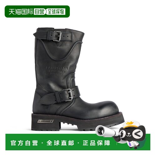 欧洲直邮BALENCIAGA (2025) 男士黑色 Venom 靴巴黎世家男靴