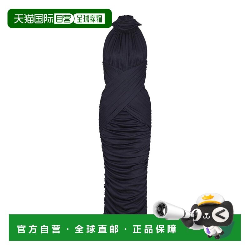 1h可退 香港直邮Balmain 垂褶针织中长连衣裙 FF0RP112JL21