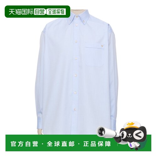 香港直邮VALENTINO 男士衬衫 VABU15BH1C1A CO 蓝 【付后1h可退】