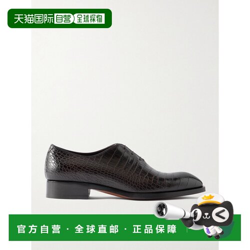 1h可退 Tom Ford 汤姆 福特 男士 Elkan 鳄鱼纹皮质牛津休闲鞋