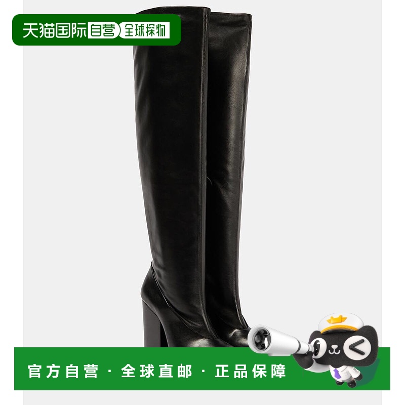 香港直邮Lemaire 女士 过膝皮质靴子 black黑色 舒适时尚