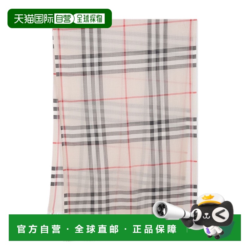 欧洲直邮burberry 女士 围巾披肩博柏利针织流苏时尚头巾格子丝巾