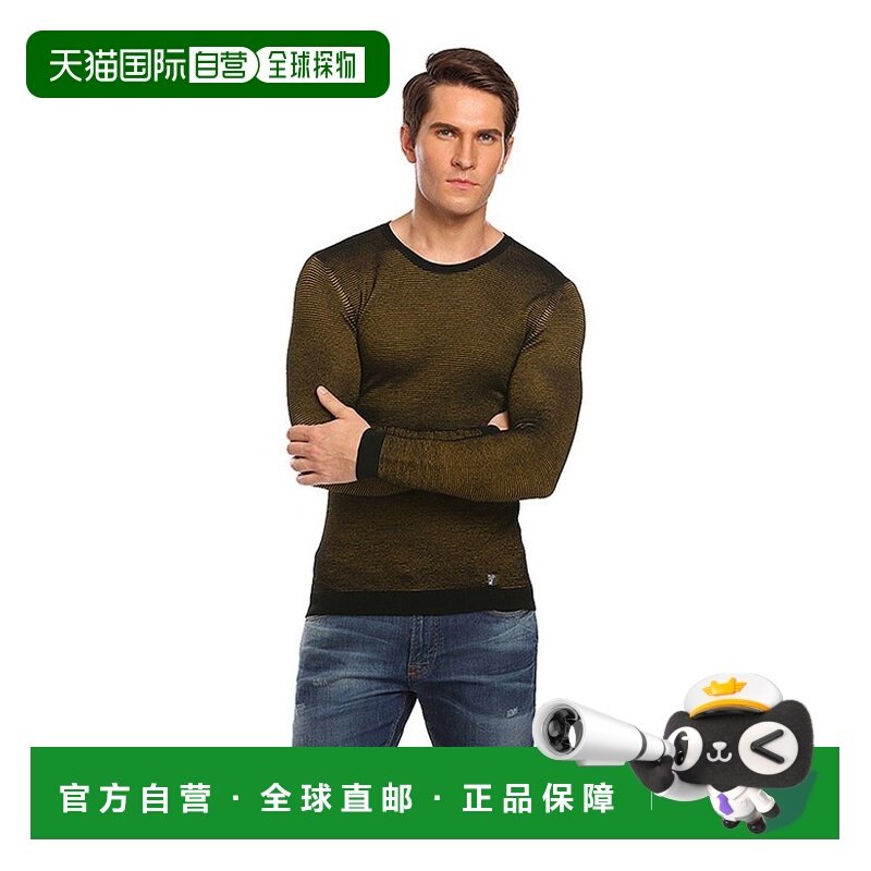 香港直邮Versace 条纹修身套衫 V700696-VK00207-V2037长袖羊毛,男装,针织衫/毛衣,淘宝优惠券,粉丝福利购,淘宝优惠卷