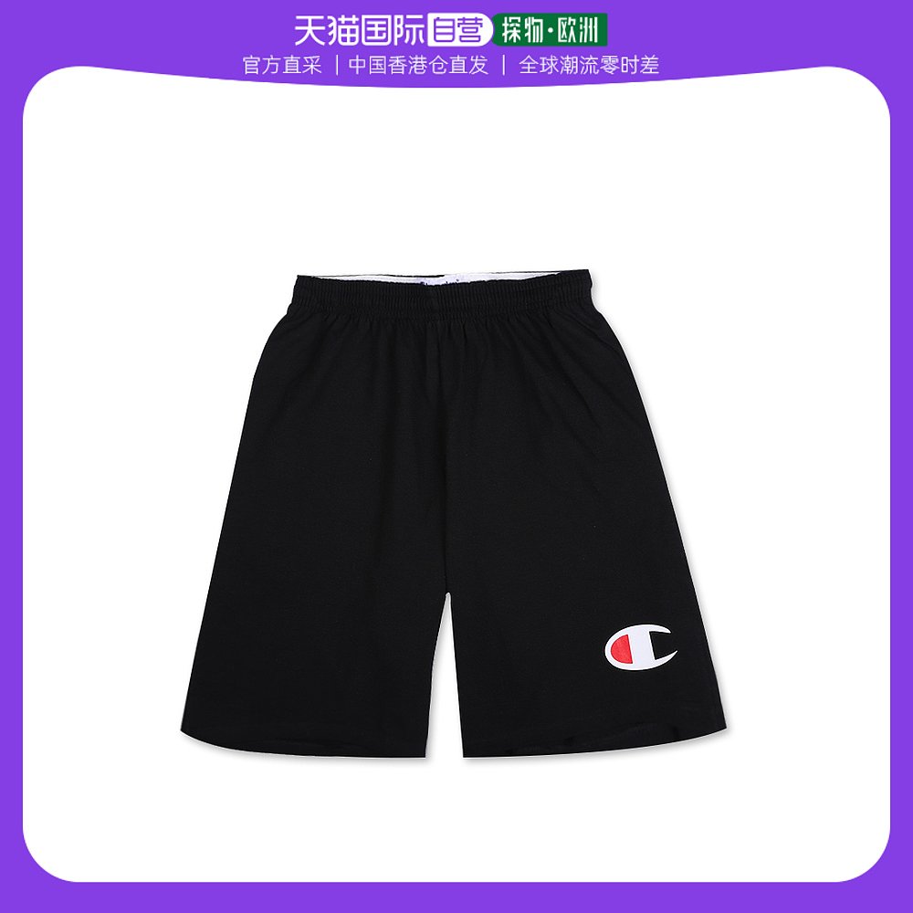 香港直邮Champion男士运动短裤黑色薄款运动显瘦休闲百搭简约